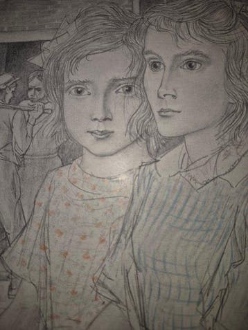 Jan Toorop (1858-1928) - Twee Zusjes uit de Volks