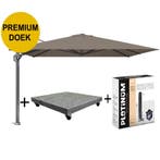 Challenger T1 premium zweefparasol 350x350 cm havanna met, Tuin en Terras, Parasols, Ophalen of Verzenden, Nieuw