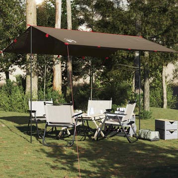 vidaXL Kampeerluifel waterdicht 366x306 cm bruin, Verzenden, Nieuw, Tot en met 2