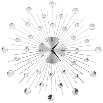 Klok 50cm zilver aluminium | retourdeal 53% korting, Huis en Inrichting, Woonaccessoires | Klokken, Ophalen of Verzenden, Gebruikt