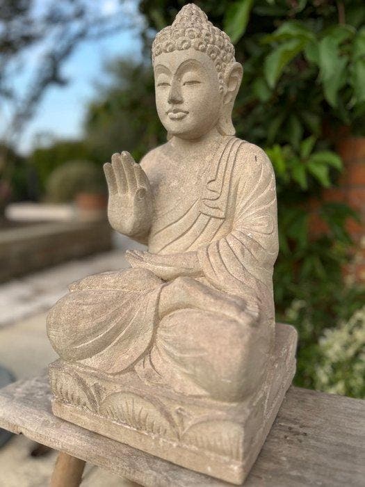 Antica statua del Buddha - sculptuur - Buddha - Indonesië, Antiek en Kunst, Kunst | Niet-Westerse kunst
