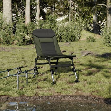 vidaXL Visstoel met verstelbare modderpoten inklapbaar groen, Tuin en Terras, Verzenden, Nieuw, Metaal