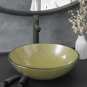 vidaXL Wastafel met kraan en pop-up afvoer gehard glas, Verzenden, Nieuw