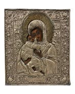 Icoon - Onze-Lieve-Vrouw van Vladimir - Hout, Metaal -