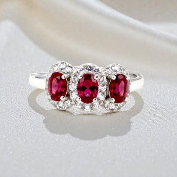 Zonder minimumprijs - Ring Verguld Robijn - Topaas - 18kt, Sieraden, Tassen en Uiterlijk, Nieuw