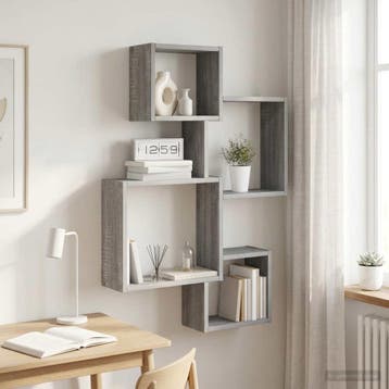 vidaXL Wand Cube Planken Muurmontage Grijs Sonoma 64 x 13,5, Verzenden, Nieuw