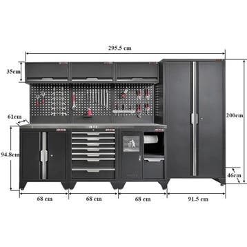 Gereedschapskasten set wandlengte 295,5 cm. metaal omkleed, Doe-het-zelf en Verbouw, Ophalen of Verzenden, Nieuw