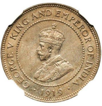 Jamaica. George V. 1/2 Penny 1919 - NGC MS62