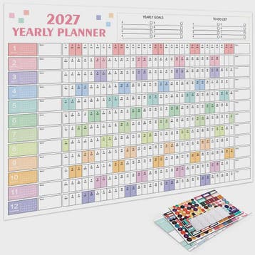2027 Jaarplanner Kalender - Creatieve Wandkalender & Planner, Verzenden, Nieuw
