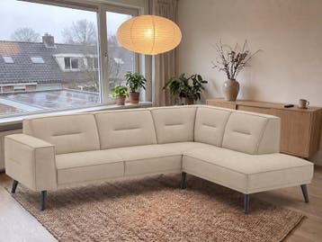 Drenthe Hoekbank - loungebanken - Beige, Nieuw, 150 cm of meer, Stof, 250 tot 300 cm