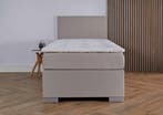 ACTIE! 1-Persoons boxspring Cannes 90 200 Beige, 90 cm, Eenpersoons, Verzenden, Beige