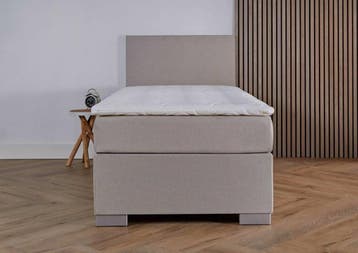 ACTIE! 1-Persoons boxspring Cannes 90 200 Beige, 90 cm, Eenpersoons, Verzenden, Beige