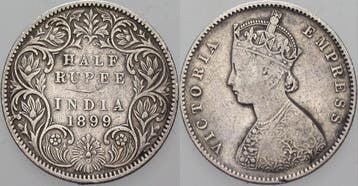 1/2 Rupie 1899 Indien Victoria, Verzenden