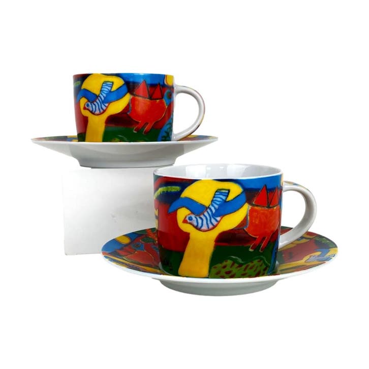 2x Kop en schotel - Corneille - Lété Commençant, Huis en Inrichting, Keuken | Servies