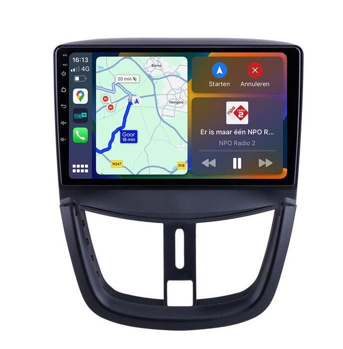 Peugeot 207 en SW Navigatie Radio Apple Carplay Android Auto, Auto diversen, Autoradio's, Nieuw, Ophalen of Verzenden