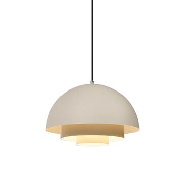 Scandinavische hanglamp creme met witte binnenkant - Loes, Verzenden, Nieuw, Scandinavisch