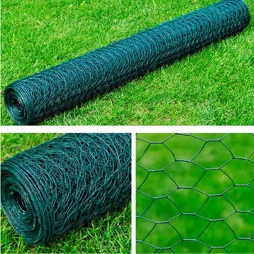 vidaXL Draadgaas zeshoekig 1x25 m staal donkergroen, Verzenden, Nieuw, IJzer, 1 tot 2 meter