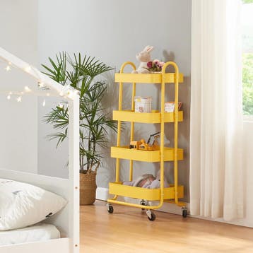 Keukentrolley Pyhäntä met 4 manden 103,5x46x35 cm geel [en.c, Verzenden