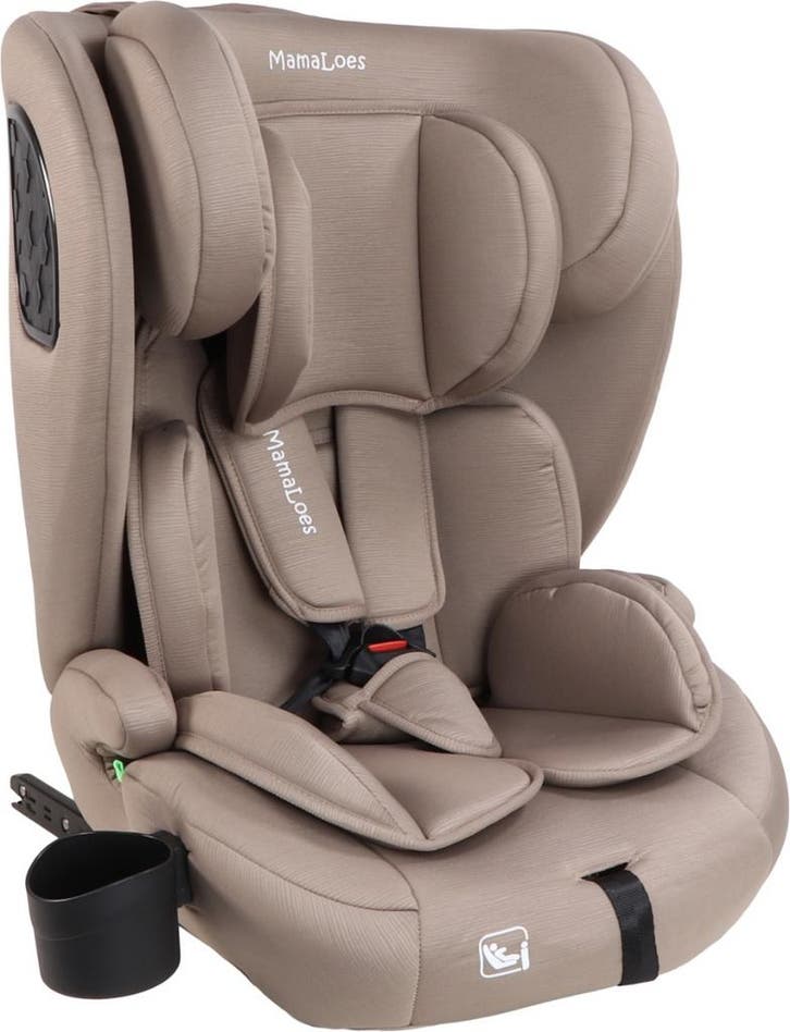 MamaLoes Mick Taupe Isofix 76-150 cm i-Size Autostoel, Kinderen en Baby's, Autostoeltjes, Nieuw, Isofix, 9 t/m 36 kg, Verzenden
