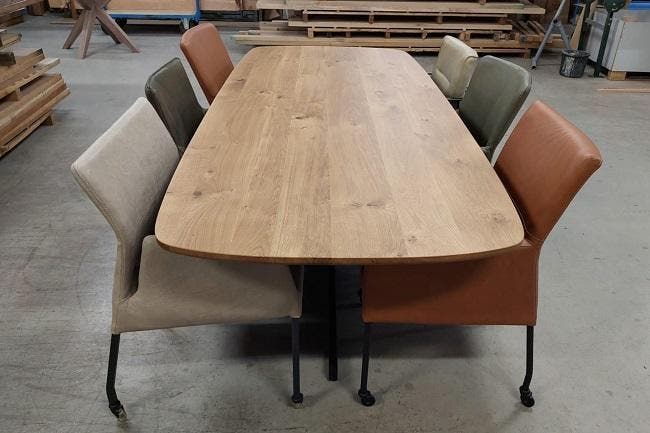 6 verschillende leren armstoelen wielen cognac groen en zand, Huis en Inrichting, Stoelen, Vijf, Zes of meer stoelen, Nieuw, Leer