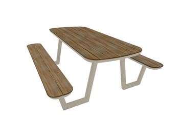 Lazio Picknicktafel 200cm Aluminium en Polywood, Verzenden, Nieuw, Hout