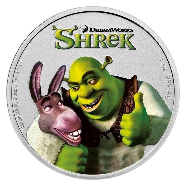 Niue. 2 Dollars 2021 1 oz $2 NZD Niue Shrek 20th Anniversary, Postzegels en Munten, Edelmetalen en Baren