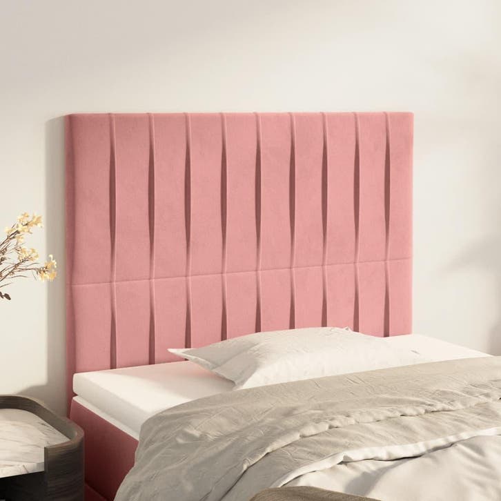 vidaXL Hoofdbord roze 100x5x118/128 cm fluweel, Huis en Inrichting, Slaapkamer | Bedden, Nieuw, Stof, Verzenden