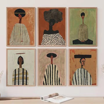 Abstract Afrikaanse Vrouwen Poster Canvas Schilderij - Etnis, Verzenden