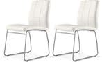 Eetkamerstoelen - Set van 2 - Kunstleer - Wit - SICOTAS, Huis en Inrichting, Stoelen, Verzenden, Zo goed als nieuw