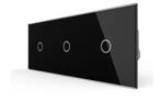 Slimme Lichtschakelaar Livolo 1+1+1 | Wissel | Zwart Glas, Ophalen of Verzenden, Nieuw, Schakelaar