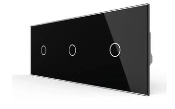 Slimme Lichtschakelaar Livolo 1+1+1 | Wissel | Zwart Glas, Ophalen of Verzenden, Nieuw, Schakelaar
