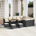 vidaXL Tuinbankenset 13 pcs Zwart poly rattan, Verzenden, Nieuw, Rotan, 3 zitplaatsen