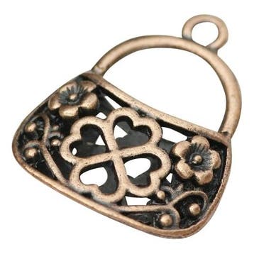 1 x Metalen 3D Bali Style bedel tasje met klaver 4 24 x 1..., Ophalen of Verzenden, Nieuw, Kraal