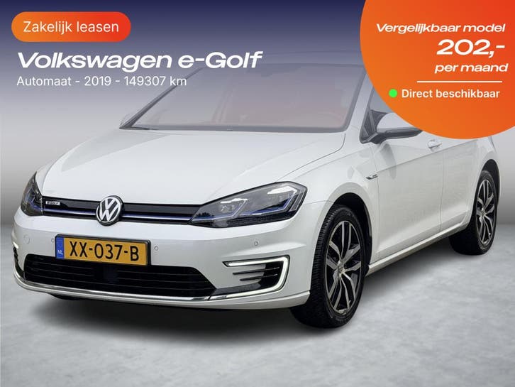 Volkswagen e-Golf | Zakelijk Leasen vanaf 140,- p/mnd, Auto's, Volkswagen, Financial lease, Lease