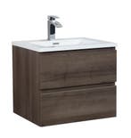 Badkamermeubel Set Angela 60 cm Bruin Eiken Badmeubel, Verzenden, Nieuw, Wastafelkast