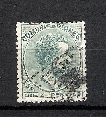 Spanje 1872 - Heerschappij van Amadeo I. 10 pesetas groen -, Gestempeld