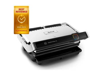 Tefal -  Optigrill Elite Xl Contactgrill - Zilver, Witgoed en Apparatuur, Verzenden, Nieuw