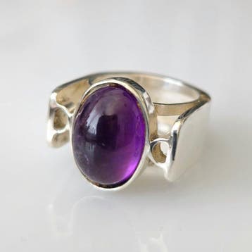 Zonder minimumprijs - Statement ring Natuurlijke amethist en