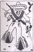 Een bewapende crimineel op spotprent (lijst optie, Lithos), Verzenden