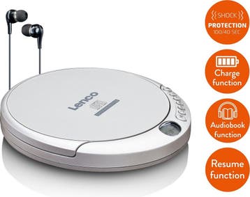 Discman - CD Speler - MP3 Speler - Anti Shock - Zilver - Len, Verzenden, Zo goed als nieuw