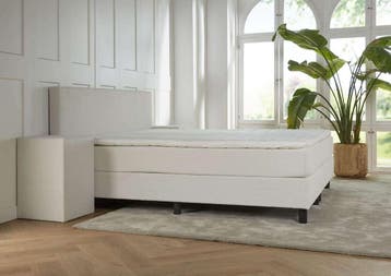 ACTIE! Teddy boxspring Udine 180 200 wit, Verzenden, Wit, 180 cm, 200 cm