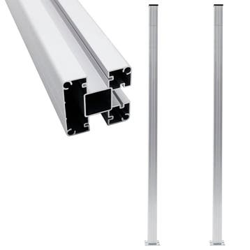 vidaXL Schuttingpalen 2 st 185 cm aluminium, Verzenden, Nieuw