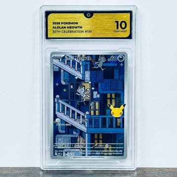 Pokémon Graded card - Alolan Meowth 139 - 30th Anniversary –, Nieuw