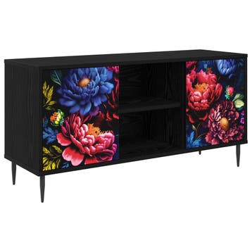 vidaXL Tv-meubel KIEL 102 x 33 x 51 cm Zwart eiken Bewerkt, Minder dan 50 cm, Verzenden, Nieuw, Minder dan 100 cm