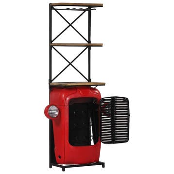 vidaXL Wijnkast tractor 49x31x172 cm massief mangohout, Verzenden, Nieuw