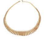 Gouden Cleopatra collier (Ketting), Sieraden, Tassen en Uiterlijk, Kettingen, Ophalen of Verzenden, Gebruikt, Overige kleuren