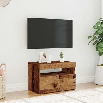 vidaXL Tv-meubel met LED 60x35x40 cm bewerkt hout oud hout, Minder dan 50 cm, Verzenden, Nieuw, Minder dan 100 cm