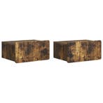 vidaXL Wandbeugel Bedkast 2 pcs Gerookt eiken 49 x 34,5 x 24, Huis en Inrichting, Minder dan 45 cm, Verzenden, Nieuw, Minder dan 55 cm