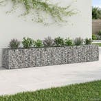 vidaXL Gabion Verhoogd Bed 2 pcs Zilver 340 x 60 x 55 cm, Verzenden, Nieuw, IJzer