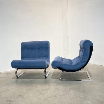 Cinova - Renato Balestra - Fauteuil (2) - Textiel, Roestvrij